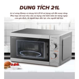 Thumbnail Lò Vi Sóng Cơ Có Nướng R-G211TV-SL/BK 21L [ Công Suất 800W,3 Chức năng nướng kết hợp] 3