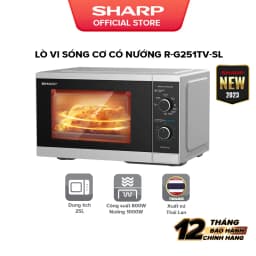 Thumbnail Lò Vi Sóng Cơ Có Nướng Sharp R-G251TV-SL/BK 25L [5 Mức Công Suất] - Bảo Hành 12T 1