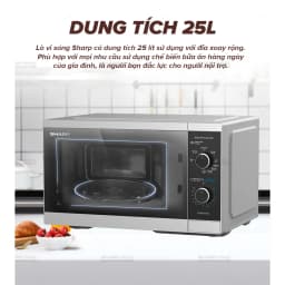 Thumbnail Lò Vi Sóng Cơ Có Nướng Sharp R-G251TV-SL/BK 25L [5 Mức Công Suất] - Bảo Hành 12T 3