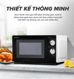 Thumbnail Lò Vi Sóng Sharp 20 Lít R-208VN-WS, [700W, 6 Mức, Bảng Điều Khiển Anh – Việt] 3
