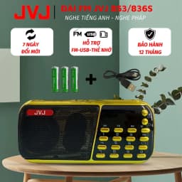 Thumbnail Loa đài JVJ J-853 3 pin siêu khỏe,đài FM,hỗ trợ thẻ nhớ, USB, học tiếng anh,nghe pháp 1