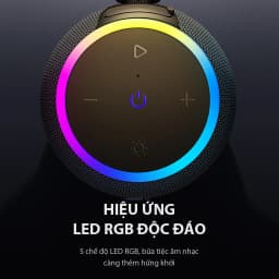 Thumbnail Loa Bluetooth 5.3 VIVAN VS15 Đen Công Suất 10W Chống Nước IPX7, Led RGB, Playtime Lên Đến 10H - Chính Hãng 4