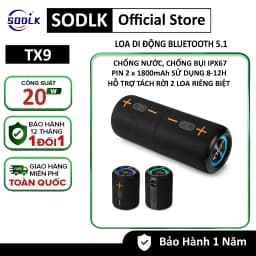 Thumbnail Loa Bluetooth di động SODLK TX9 Công Suất 20W | Loa chống nước, ghép nối âm thanh nổi, loa không dây ABS cho xe đạp 1