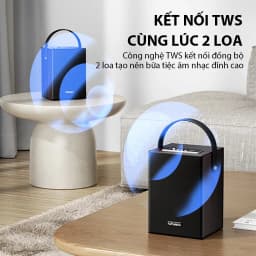 Thumbnail Loa Bluetooth Karaoke phong cách cổ điển Đen VIVAN VS35 công suất 5W 3