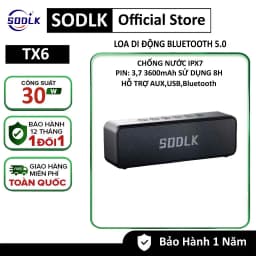 Thumbnail Loa Bluetooth Không Dây Di Động SODLK TX6 Công Suất 30W | Bluetooth 5.0 | Chống Nước IPX7 | BẢO HÀNH 12 Tháng 1