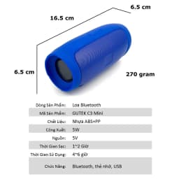 Thumbnail Loa bluetooth nghe nhạc Gutek charge 3 mini không dây cầm tay nhỏ gọn cắm usb thẻ nhớ 2