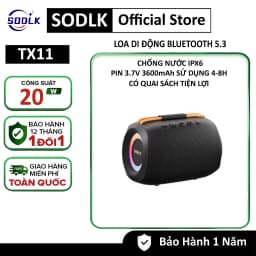 Thumbnail Loa Bluetooth SODLK TX11, Loa siêu trầm Bluetooth 20W, Loa không dây di động chống nước IPX6 hỗ trợ thẻ TF TF USB 1