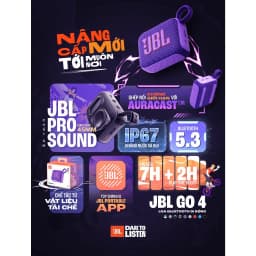 Thumbnail Loa Di Động Bluetooth JBL Go 4 Chơi Nhạc tới 7 Giờ Bluetooth 5.3 Chống Nước IP67 Kết Nối Đa Loa AuraCast 2