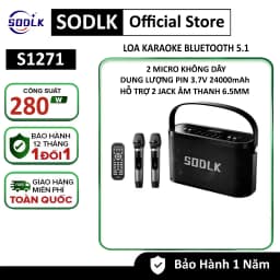 Thumbnail Loa Karaoke Di Động SODLK S1271, Công Suất 280W, Có Bộ khuếch Đại Kỹ Thuật Số - Hàng chính hãng 1