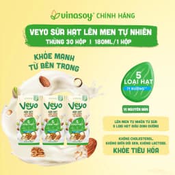 Thumbnail Lốc Veyo Sữa hạt lên men tự nhiên Vị Nguyên bản Ít đường (3 hộp x 180ml) 1
