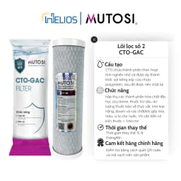 Thumbnail Lõi lọc thô số 2 Mutosi CTO-GAC tích hợp PP1 và CTO than hoạt tính dạng nén hấp thụ tốt hơn GAC-OCB 2