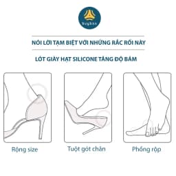 Thumbnail Lót gót giày có hạt silicone tăng độ bám, chống trầy, bảo vệ gót sau, giảm size - buybox - BBPK223 2