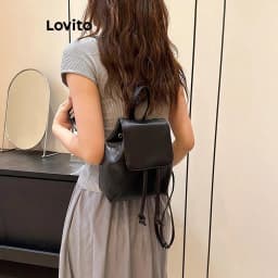 Thumbnail Lovito Balo Màu Trơn Đơn Giản Đa Năng Thường Ngày Cho Nữ LFA23192 2