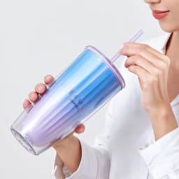 Thumbnail Ly nhựa 2 lớp Lock&Lock kèm ống hút Dream star Double wall cold cup 750ml HAP522 2