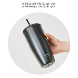 Thumbnail Ly nhựa 2 lớp Lock&Lock kèm ống hút 750ml HAP507 2
