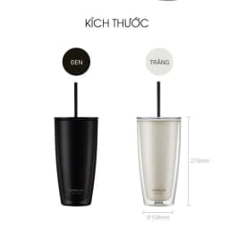 Thumbnail Ly nhựa 2 lớp Lock&Lock kèm ống hút 750ml HAP507 4