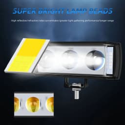 Thumbnail Lymoyo 60W Đèn LED xe máy Đèn pha LED xe máy Đèn pha Đèn sương mù phía trước 6 chế độ Đèn sương mù phía trước Đèn LED cảnh báo Đèn trắng vàng đỏ xanh nhấp nháy 4