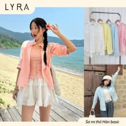 Thumbnail LYRA - Áo sơ mi nữ dài tay form rộng hai túi kiểu dáng basic, chất cotton thô Hàn cao cấp LWNSM009 1