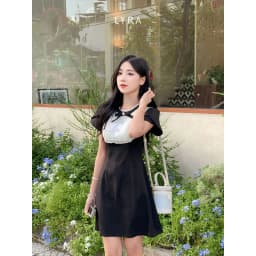 Thumbnail LYRA DESIGN - Váy đầm nữ ngắn tay thiết kế cổ trắng phối nơ đính đá thanh lịch nữ tính LYRA Design - LWNVD016 3