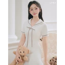 Thumbnail LYRA DESIGN - Váy Đầm Nữ Ngắn Tay Thiết Kế LYRA Cổ Thuyền Gắn Nơ Style Hàn Quốc Thanh Lịch Nữ Tính - LWNVD032 2