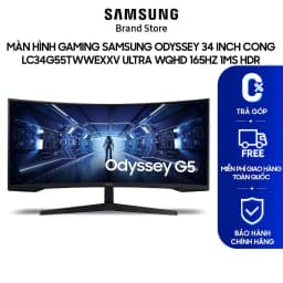 Thumbnail Màn hình Gaming Samsung Odyssey 34 inch Cong LC34G55TWWEXXV Ultra WQHD 165Hz 1ms HDR 1