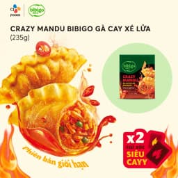 Thumbnail Mandu Gà Cay xé lửa Crazy Mandu Bibigo 235g (kèm 2 gói xốt siêu cay bên trong) 1