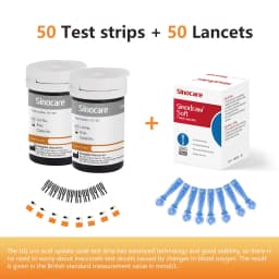 Thumbnail Mẫu mới 50 que thử Axit Uric cho máy Sinocare Safe AQ UG + Tặng 50 kim chích máu 2