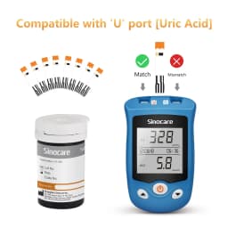 Thumbnail Mẫu mới 50 que thử Axit Uric cho máy Sinocare Safe AQ UG + Tặng 50 kim chích máu 4