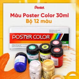 Thumbnail Màu Poster Pentel WPU – Màu Vẽ Pentel 30ml Tươi Sáng, Dễ Pha Chồng Màu, Vẽ Đa Chất Liệu 1