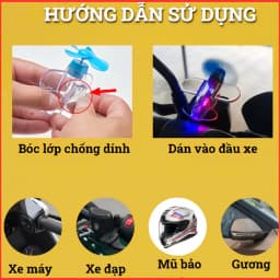 Thumbnail Máy bay đồ chơi phát sáng gắn mũ bảo hiểm, xe máy, ô tô, xe đạp, sáng bằng năng lượng gió không hết pin Có Đèn LED 4