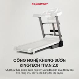 Thumbnail Máy chạy bộ KINGSPORT BK-8000 Pro đa năng, nâng dốc tự động 18%tốc độ tối đa 14km/h, kèm đai massage và thanh gập bụng 3