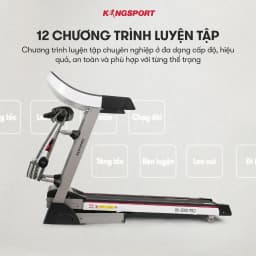 Thumbnail Máy chạy bộ KINGSPORT BK-8000 Pro đa năng, nâng dốc tự động 18%tốc độ tối đa 14km/h, kèm đai massage và thanh gập bụng 4