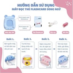 Thumbnail Máy Đọc Thẻ Chính Hãng Flashcard Anh-Việt 3 Chế Độ Đọc: Song Ngữ Anh-Việt, Tiếng Việt, Tiếng Anh Kèm Phát Nhạc 2