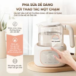 Thumbnail Máy đun nước pha sữa AQUA MH121T khử clo, đun siêu tốc, nút ghi nhớ riêng cho ba mẹ, ông bà 1