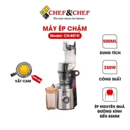 Thumbnail Máy Ép Chậm 2 Trong 1 CH-801D – Ép Nguyên Trái, Kèm Đầu Vắt Cam – Bảo Hành Tại 12 Tháng 3