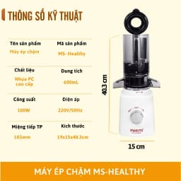 Thumbnail Máy Ép Chậm Masuto Ép Trái Cây Nguyên Quả Kiệt Bã Dung Tích 0,6L Làm Nước Ép, bảo hành 12 tháng 4