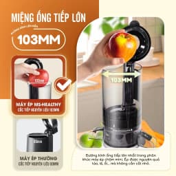 Thumbnail Máy Ép Chậm Masuto Ms Healthy Làm Kem Ép Trái Cây Nguyên Quả Kiệt Bã Dung Tích 0,6L Làm Nước Ép, bảo hành 12 tháng 4