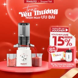 Thumbnail Máy Ép Chậm Masuto Ms Healthy Ép Trái Cây Nguyên Quả Kiệt Bã Dung Tích 0,6L Làm Kem,Ép Cần Tây, Cà Rốt Detox 1