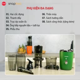 Thumbnail Máy Ép Chậm Nguyên Quả SNAPBEE S300 Elite_Ép Siêu Kiệt Bã 98%_Tháo Lắp Đơn Giản [Snap Kitchen] 3