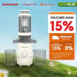 Thumbnail Máy ép chậm Sunhouse SHD5515 - Dung tích 600ml - Làm được kem, lưỡi cắt vượt trội - Ống tiếp nguyên liệu lớn 108mm 1