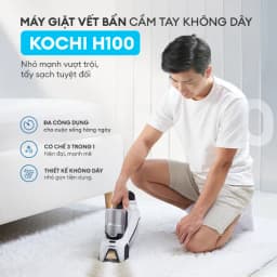 Thumbnail Máy Giặt Hút Vết Bẩn KOCHI H100 - Không Dây - 8000Pa - Làm Sạch Thảm, Nệm, Sofa - Pin 2000mAh - Sạc Type-C 2