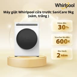 Thumbnail Máy giặt Whirlpool cửa trước SaniCare 9kg FWEB9002 2 màu xám trắng - Bảo Hành 2 Năm 1