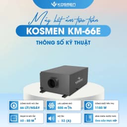 Thumbnail Máy Hút Ẩm Âm Trần Kosmen KM-66E Màn Hình Cảm Ứng Kỹ Thuật Số - Hàng Chính Hãng BH 24 tháng 1