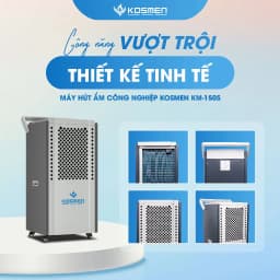 Thumbnail Máy Hút Ẩm Công Nghiệp Kosmen KM-150S Phù hợp diện tích 200m² - Hàng Chính Hãng Bảo Hành 24 Tháng 4