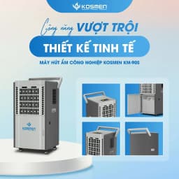 Thumbnail Máy Hút Ẩm Công Nghiệp Kosmen KM-90S Dung Tích Bình Nước 8L - Hàng Chính Hãng Bảo Hành 24 Tháng 3