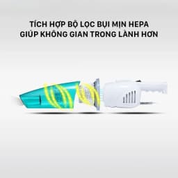 Thumbnail Máy hút bụi cầm tay Deerma DX118C lực hút 15000pa, công suất 600W với bộ lọc bụi mịn HEPA - Bảo hành 12 tháng 4