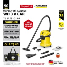 Thumbnail Máy hút bụi đa năng khô và ướt Karcher WD 3 V Car - Công suất 1000W - Dùng cho gia đình và ô tô 1