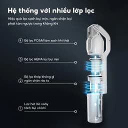 Thumbnail Máy hút bụi gập Aqua CCXL8R đặc biệt đầu gập 90 độ, lực hút 15500Pa - Bảo hành 12 tháng 3