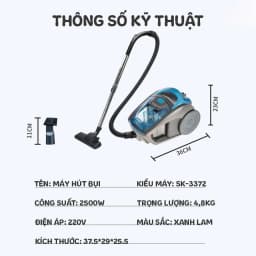 Thumbnail Máy hút bụi gia đình công suất lớn 2500W SOKANY SK-3372, lực hút mạnh giảm tiếng ồn 2