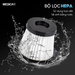 Thumbnail Máy hút bụi ô tô cầm tay chuyên dụng Medicar, lực hút mạnh 6500PA, cắm vào tẩu sạc xe hơi, 3 đầu hút 4